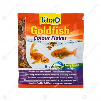 TETRA GOLDFISH COLOUR FLAKES корм для золотых рыбок для улучшения окраски в виде хлопьев, 12 г.